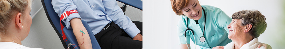 Patientstole fra Ergotec er designet så både patient og prøvetager kan side behageligt og opnå en ergonomisk korrekt siddestilling under prøvetagning